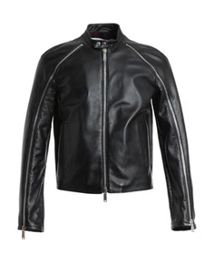 DSQUARED2 Biker Lederjacke Gr. 50 Model  S71am0662 Sx9490 900 Leder Schwarz Neu - Bild 1 von 15