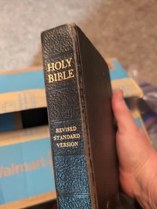 Heilige Bibel Vintage 1952 schwarzes Leder überarbeitete Standardversion Nelson Sp121 - Bild 1 von 14