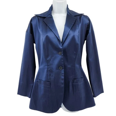 Romeo Gigli Estate 1996 Navy Satin Blazer IT 44 / US 10 Vintage Designer - Image 1 of 4