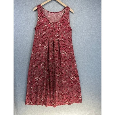 Vestido de ciervo blanco vintage para mujer talla M rosa geométrico midi elástico sin mangas Foto 1 de 4