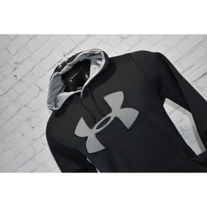 Under Armour Hoodie Mens Size Medium Loose Black ColdGear Polyester Performance - Picture 1 of 7