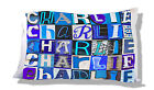 Personalized Pillowcase featuring CHARLIE in photo of actual BLUE sign letters
