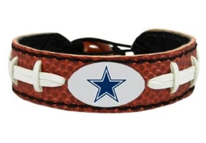 DALLAS COWBOYS UNISEX GAMEWEAR LEATHER WRIST BRACELET W/ STAR LOGO ON "FOOTBALL" - Picture 1 of 1