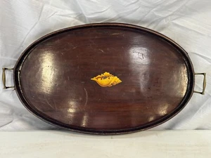 ANTIKES VIKTORIANISCHES/GEORGISCHES MUSCHEL-SERVIERTABLETT im Zentrum Design aus Holz - Bild 1 von 10