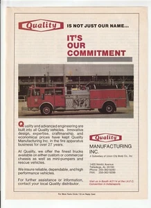 Revista Quality Fire Engine 1989 AD ~ FABRICACIÓN/Talladega, AL. Phillips 66 - Imagen 1 de 2