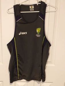 CRICKET AUSTRALIA ASICS Sleeveless Training Singlet Tank Top. Grey Size Adult XL - Picture 1 of 8