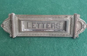 ANTIQUE CAST BRONZE BRASS VICTORIAN MAIL SLOT LETTER SLOT (BSM) - Picture 1 of 7