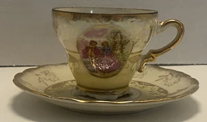 Tea Cup and Saucer Vintage Trina Made In Japan lusterware Gold footed cup Small - Picture 1 of 12