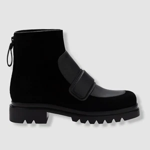 $585 Mercedes Castillo Women's Black Dylan Combat Boot Shoes Size EU 39.5/US 9.5 - Picture 1 of 7