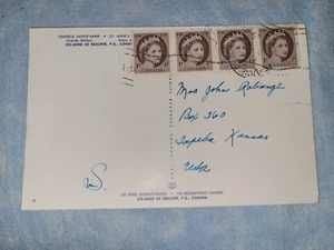 Postal de colección Capilla de Santa Ana Canadá postal con cuatro estampillas de 1 centavo - Imagen 1 de 2