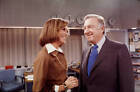 Mary Tyler Moore Shares A Smile With Tv News Journalist And Anchor- Old Photo