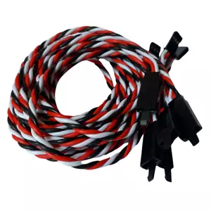 (5) 90CM ~3ft Twisted 20awg Servo Extension Leads Futaba w/ Built In Safety Clip - Picture 1 of 1