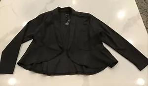 Torrid grau Militär Rüsche Ponte Blazer in anthrazitgrau offen vorne Größe 0 neu mit Etikett - Bild 1 von 6