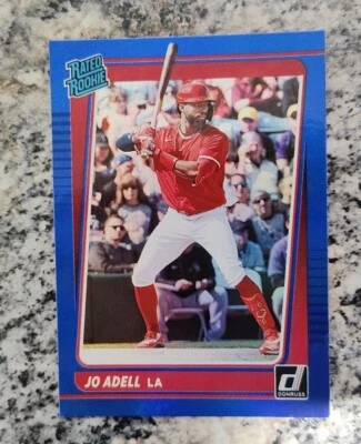 2021 Donruss #33 Blue Holo Jo Adell Rookie RC Parallel - Image 1 of 2