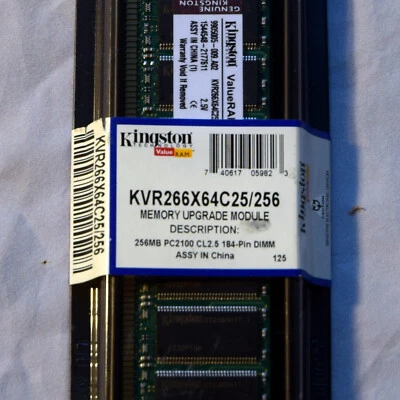 BRAND NEW - Factory Sealed - Kingston KVR266X64C25/256 DDR266 256MB RAM - Image 1 of 2