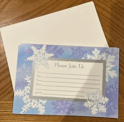 Snowflake Single-sided Invitations 4 Pack 4.5" x 6” Winter Party Holidays - Image 1 of 3