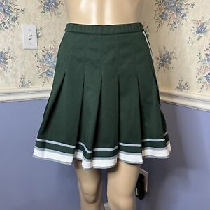 Bristol Green Pleated Skirt Mini Skater Basic School Cheerleader, Size M