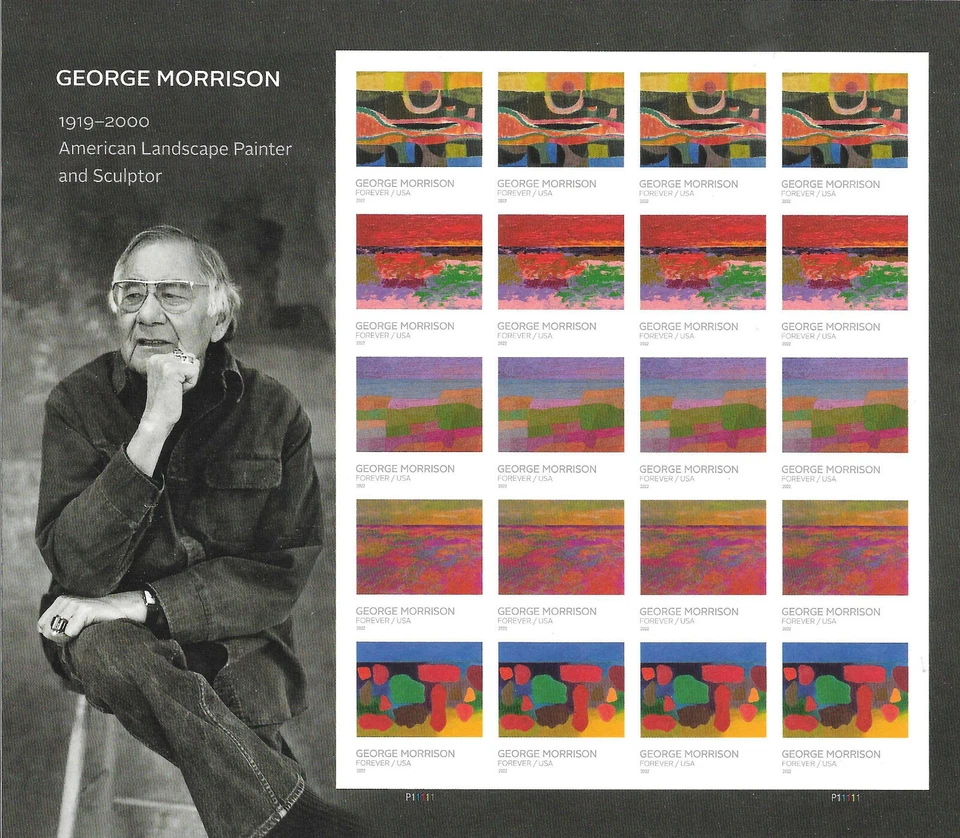 Scott #5692c IMPERFORATE (NO DIE-CUT) George Morrison Pane of 20 - Image 1 of 1