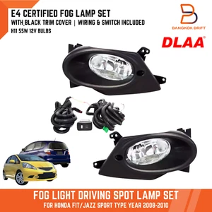 Fog Lamp Driving Light For Honda Fit/JAZZ Sport Type 08-10 H11 55W Black Cover - Picture 1 of 8