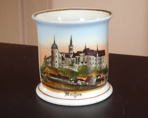 alte Ansichtentasse - Andenkentasse - mit Litophanie - Meissen - Miniaturmalerei - Bild 1 von 3