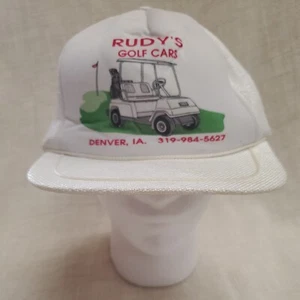 Vintage Snapback Mütze Werbung RUDY'S GOLF CARS Denver Iowa Golfen Golfwagen  - Bild 1 von 8