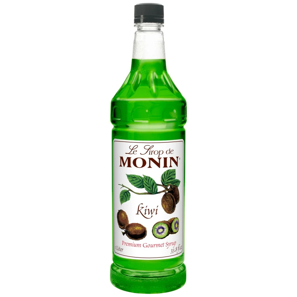 Jarabe con sabor a kiwi confitado Monin, botella de plástico (1 litro, paquete de 4) Foto 1 de 1