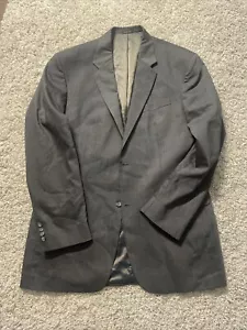 JF Ferrar Men's Sport Coat Two Button Blazer Suit Jacket Sz 46 Black Gray - Picture 1 of 3