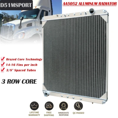 3 Row Aluminum Radiator For 2008-13 Freightliner Cascadia Century Sterling Truck Foto 1 de 4