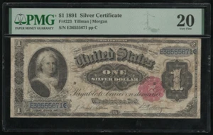 US 1891 $1 Martha Silver Certificate FR 223 PMG 20 VF (671) - Picture 1 of 2