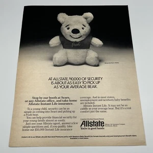 1983 Allstate Life Insurance Vintage Print Ad 13.5"x10" Winnie the Pooh - Picture 1 of 1