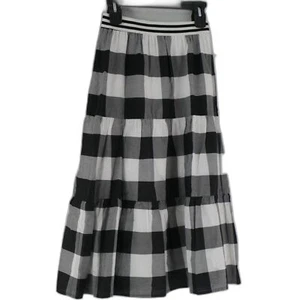 Falda Midi Talbots XS Negra Blanca a Cuadros Hecha en Vietnam Cintura Elástica - Imagen 1 de 9