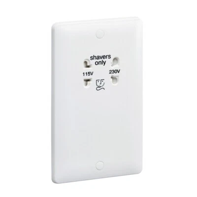 MK MB701WHI Bathroom Shaver Socket 115V/230V White - Image 1 of 2