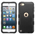 iPod Touch 5th 6th & 7th Gen - BLACK HARD&SOFT RUBBER SHOCKPROOF CASE ARMOR SKIN