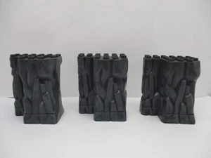 Mega Bloks Dragons Krystal Wars Replacement Small Charcoal Gray Stone Wall x 3 - Picture 1 of 8