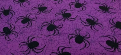 RJR FABRICS - SPIDERS ON PURPLE, 17"x44" (ALMOST 1/2 YARD) - Image 1 of 2