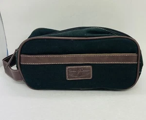 Vintage Straight Down Canvas Leather Travel Accessories Bag Handle 10” Zip 37 - Picture 1 of 12