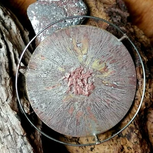 Unikat Brosche Mokume Gane Kupfer Messing Neusilber Silber 925 Edelstahl - Bild 1 von 3