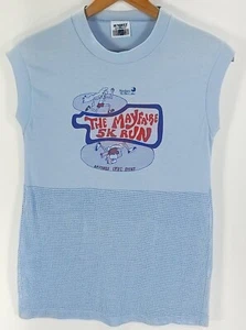 Vtg The Mayfaire 5K Run Graphic T-Shirt Men's Med Blue Sunbelt Sportswear Runner - Picture 1 of 11