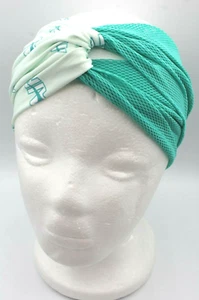 Nike Womens Twist Knot Headband Mixed Mesh Barely Green/Washed Teal/White - Picture 1 of 7