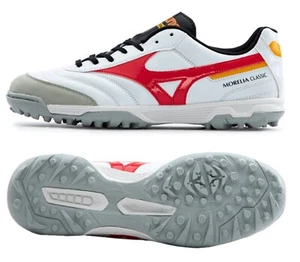 Botines Mizuno Hombres Morelia Sala Clásicos TF Blanco Rojo Fútbol Sala Gimnasio Spike Q1GB240291 - Imagen 1 de 8