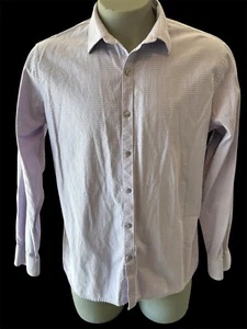 Marc Anthony Men's Slim Fit Lavender Long Sleeve Dress Shirt L Pre-owned - Picture 1 of 11