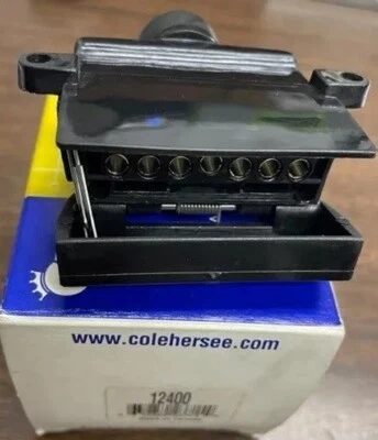Enchufe de remolque Cole Hersee 12400 hembra 7 pines Britax puerta con resorte Foto 1 de 2