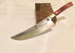 Kochmesser, handgeschmiedete Klinge im japanischen Stil, gelber Knochengriff, auf Bestellung gefertigt - Bild 1 von 11
