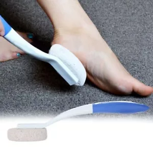 Long Handle Remove Dead Skin Cutin Foot Brush with Scrubbing Pumice Stone Foot - Picture 1 of 12