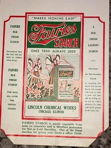 Starch Detergent Bag Fairies Ribbed Heavy Paper Bag 1920s NOS Unused Vintage - Picture 1 of 6