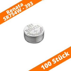 100 x Renata 393 SR754W SR48 LR754 AG5 LR48 Uhrenbatterien Silberoxid Knopfzelle - Bild 1 von 2