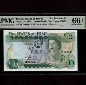 Maglia 10 sterline 1976-88 P-13b * * PMG Gem Unc 66 EPQ * ricambio * top pop * - Foto 1 di 8