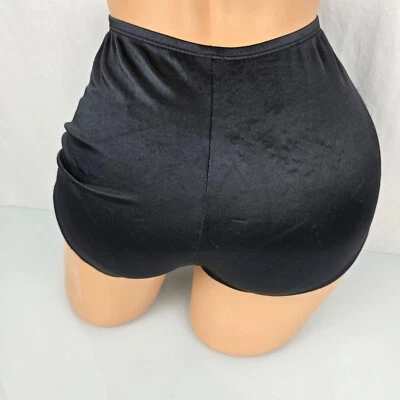 Pantalones Cortos Vintage Delicados Segunda Piel Negro Satinado BoyShorts Botín Niño M 6 Brillantes Foto 1 de 4