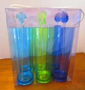 Juego de bebidas de vidrio de plástico de 12 piezas de alto para picnic Place con varillas para piscina/picnic - Imagen 1 de 3