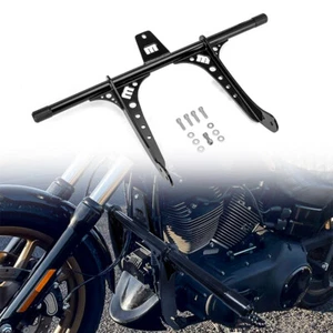Front Gloss Black Crash Bar For Harley Davidson Dyna W/ Forward Control 06-17 - Picture 1 of 9